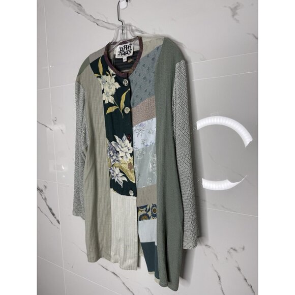 Vintage Donna Jessica Jacket Womens Sz 1 / L Patchwork Art To Wear Lagenlook - Picture 1 of 6